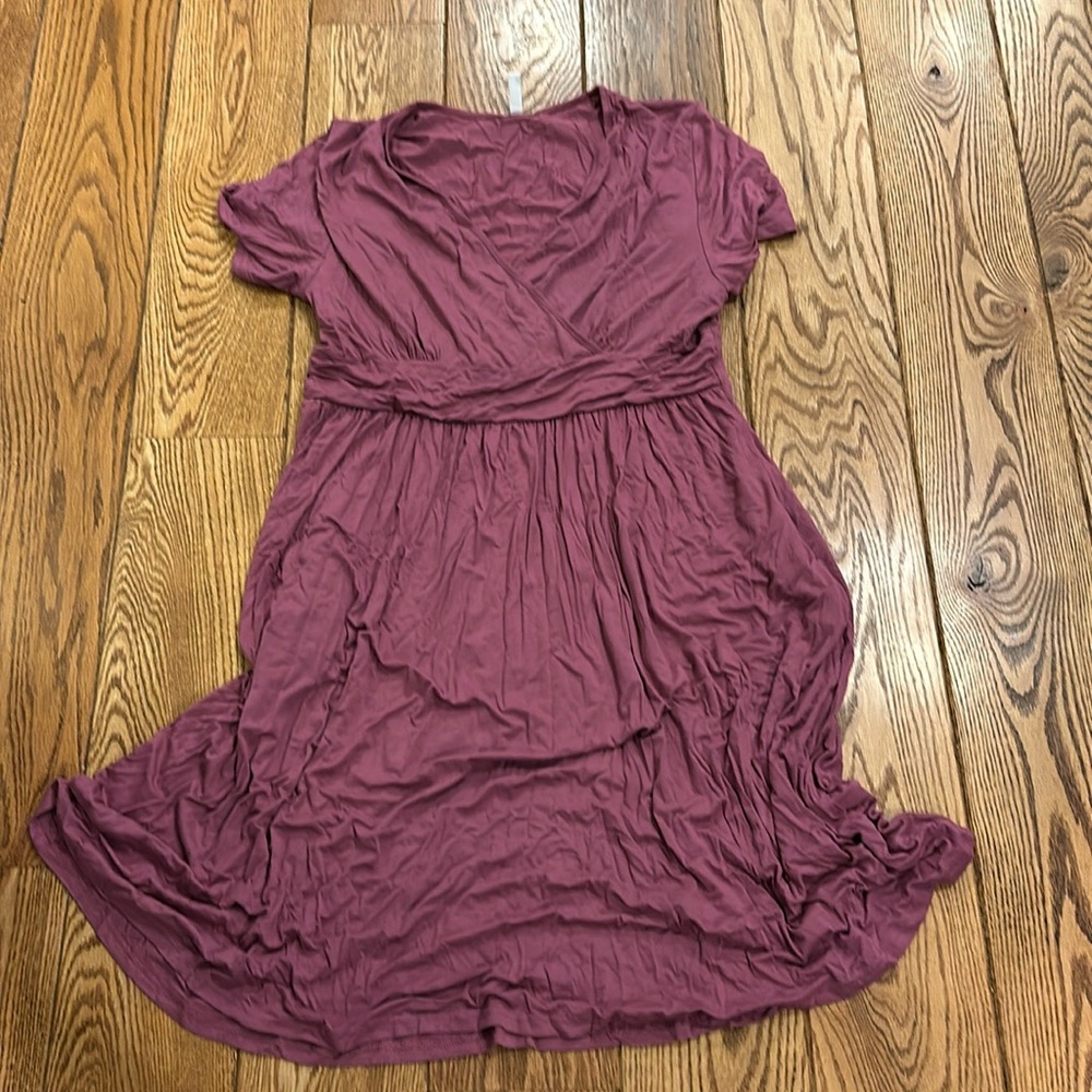Purple V neck Dress